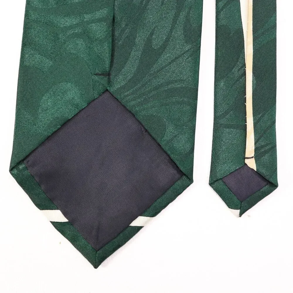 Romario Manzini Tie Mens 60 in Italian Silk Forest Green Statement Wide